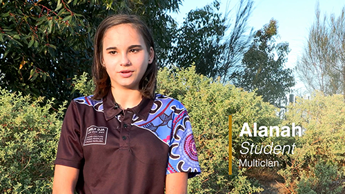 Alanah discusses what it feel like to be Aboriginal in Victorian schools in her school uniform