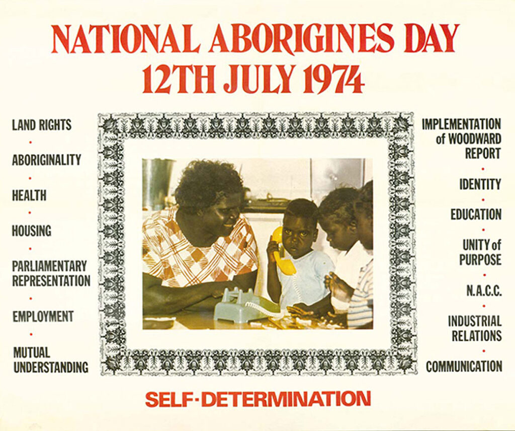 NAIDOC 1974 Poster by National Indigenous Australians Agency https://www.naidoc.org.au/posters/poster-gallery/naidoc-1974-poster