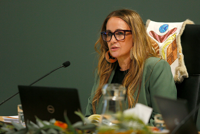 Deputy Chair Sue-Anne Hunter at a public hearing of the Yoorrook Justice Commission in Melbourne