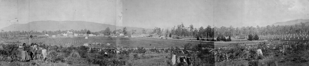 Panoramic photos of Coranderrk Aboriginal Station shortly after the conclusion of the 1881 Inquiry