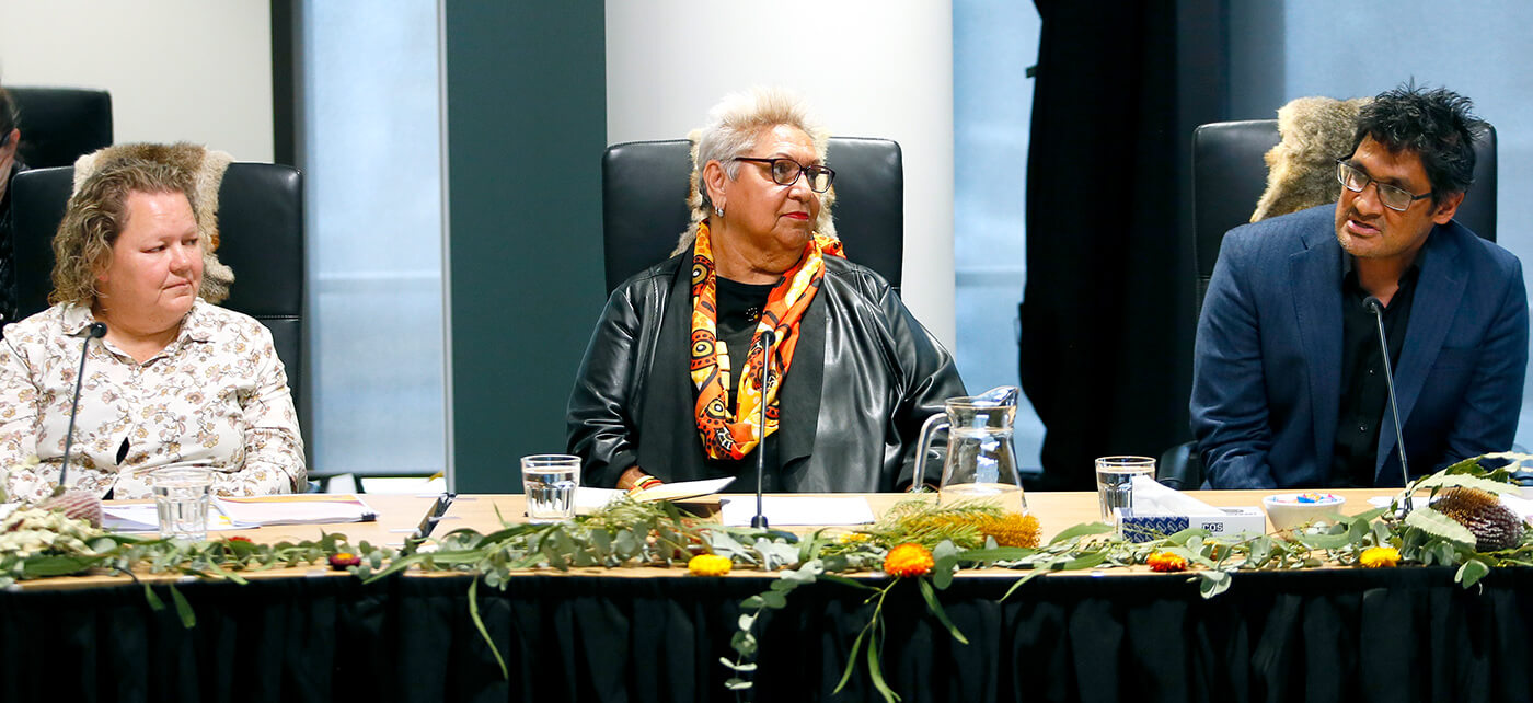 Yoorrrook First Peoples mental health hearing panel - Auntie Nellie Flagg, Associate Professor Graham Gee, Sheree Lowe