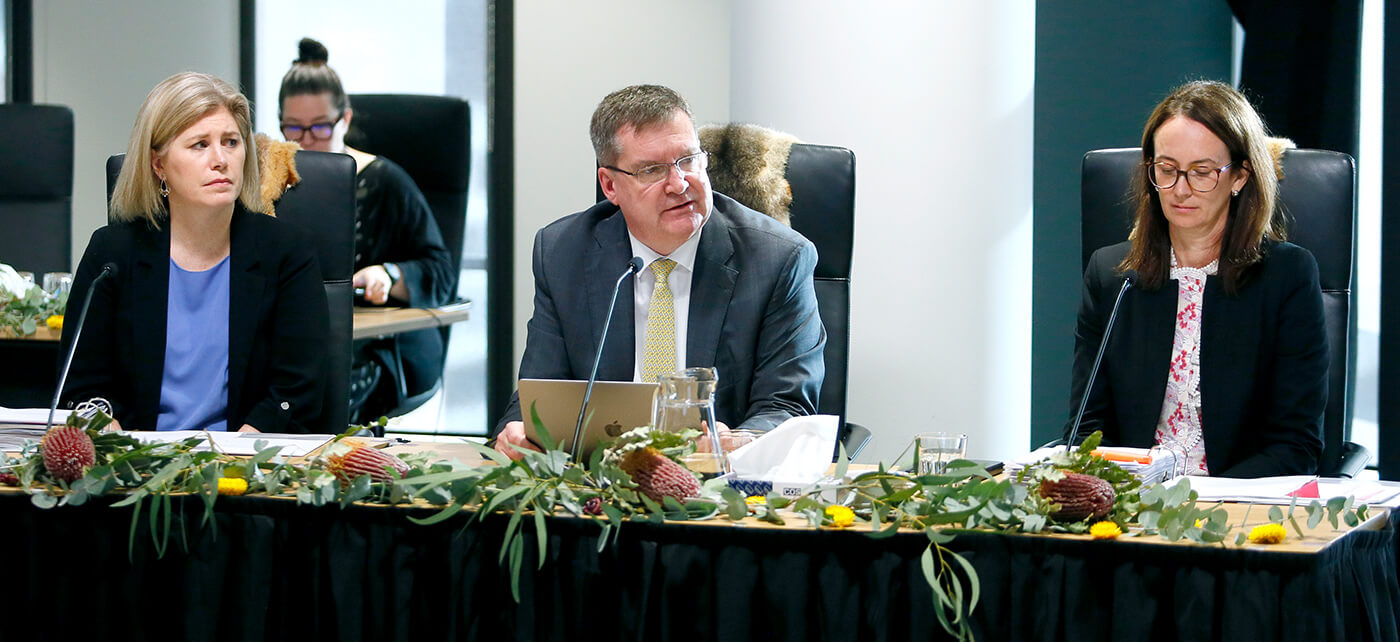 Professor Euan Wallace Secretary, Department of Health; Jodie Geissler Deputy Secretary, Commissioning and System Improvement, Department of Health; Dr Clare Looker Victorian Chief Health Officer